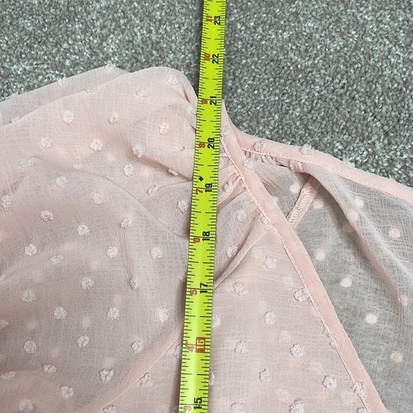 Lulu's Thrills and Frills Blush Pink Swiss Dot Ruffled Long Sleeve Top - Picture 14 of 15